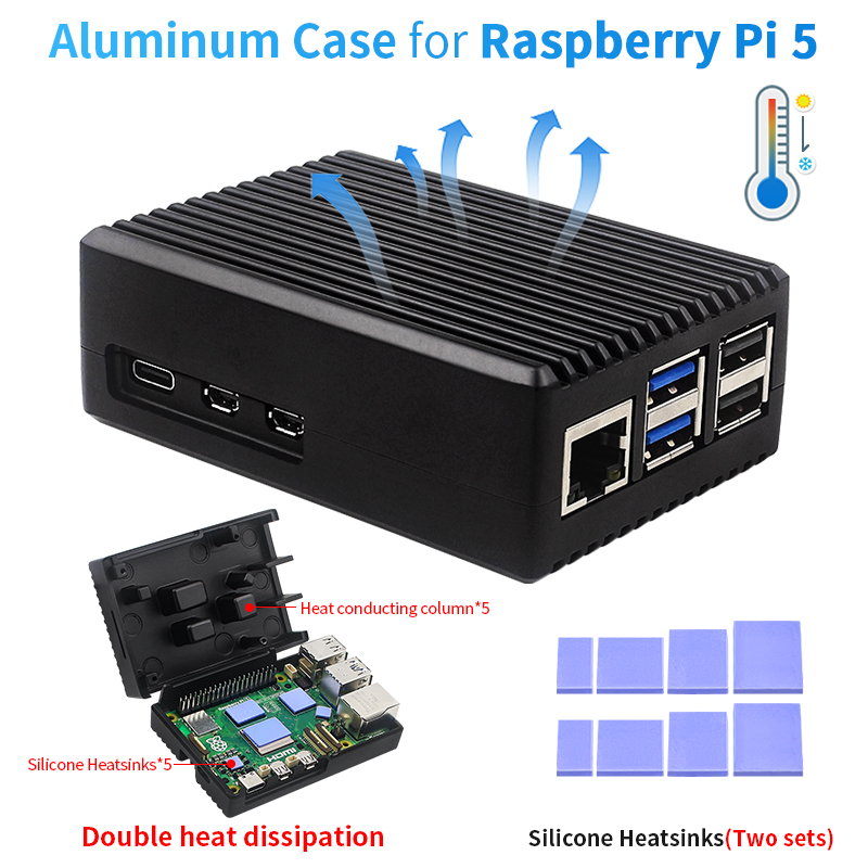 Argon One V3 M.2 Nvme Case - 라즈베리 파이 5 용 수동 냉각
